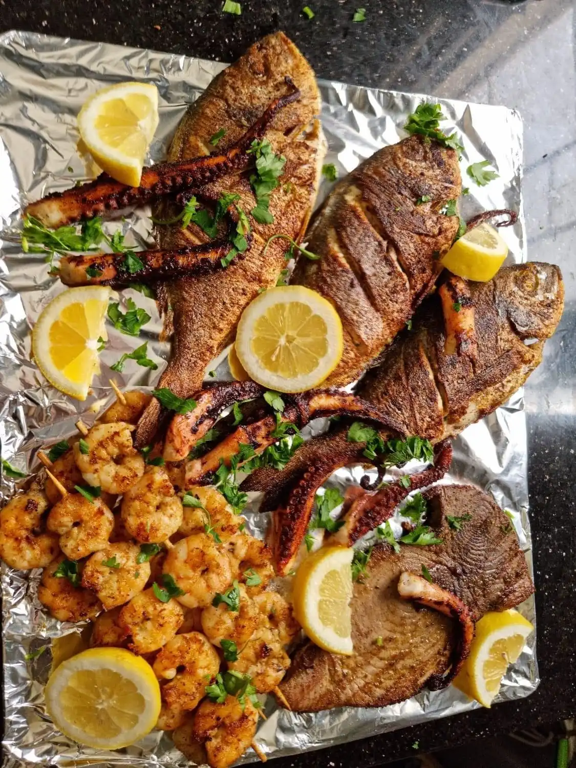 Dejeuner fruits de mer Korbous